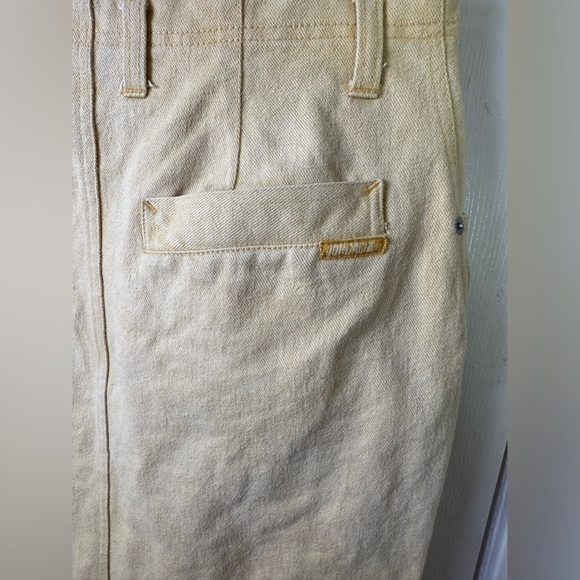 VTG Jordache Skirt Womens 8 Denim Jean Yellow Pencil Knee Length Pockets 80s 90s - Picture 5 of 8
